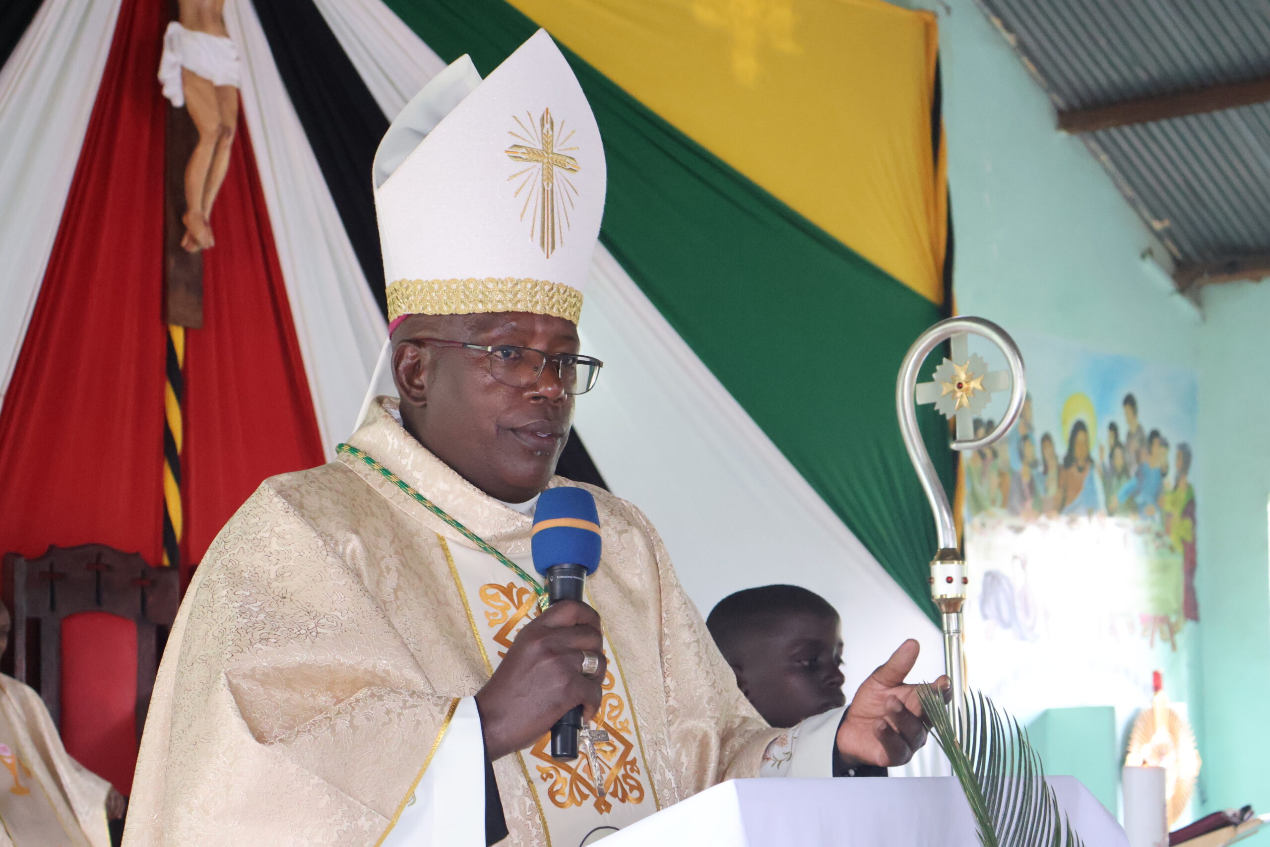 Bishop Peter Kimani Ndung'u of Embu during a holy mass at St. Mary's Makutano parish